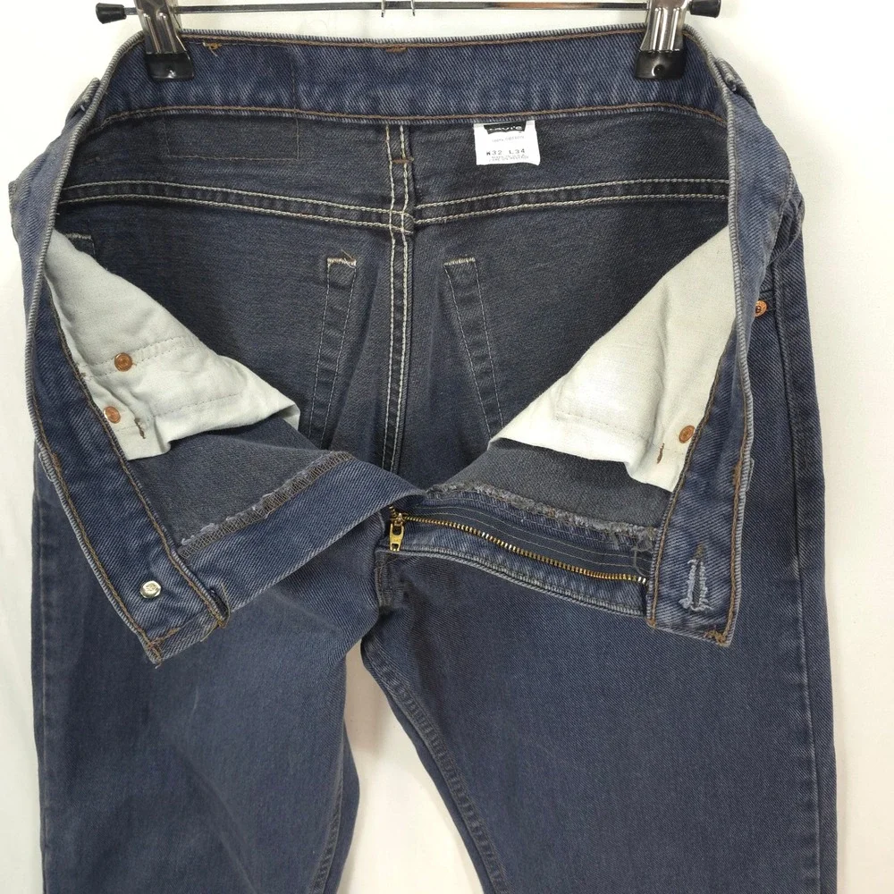 Levi's 550 Relaxed Fit Tapered Leg Blue Jeans Mens 32x34 Vintage USA Made